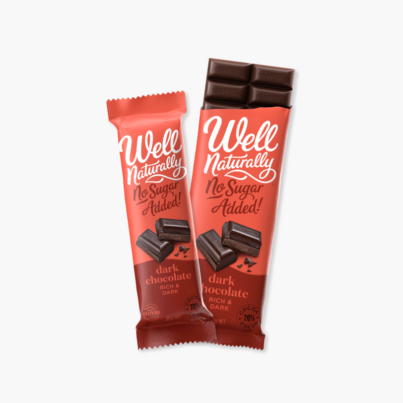 Well Naturally Dark Chocolate - Rich Dark No Sugar Added 90g